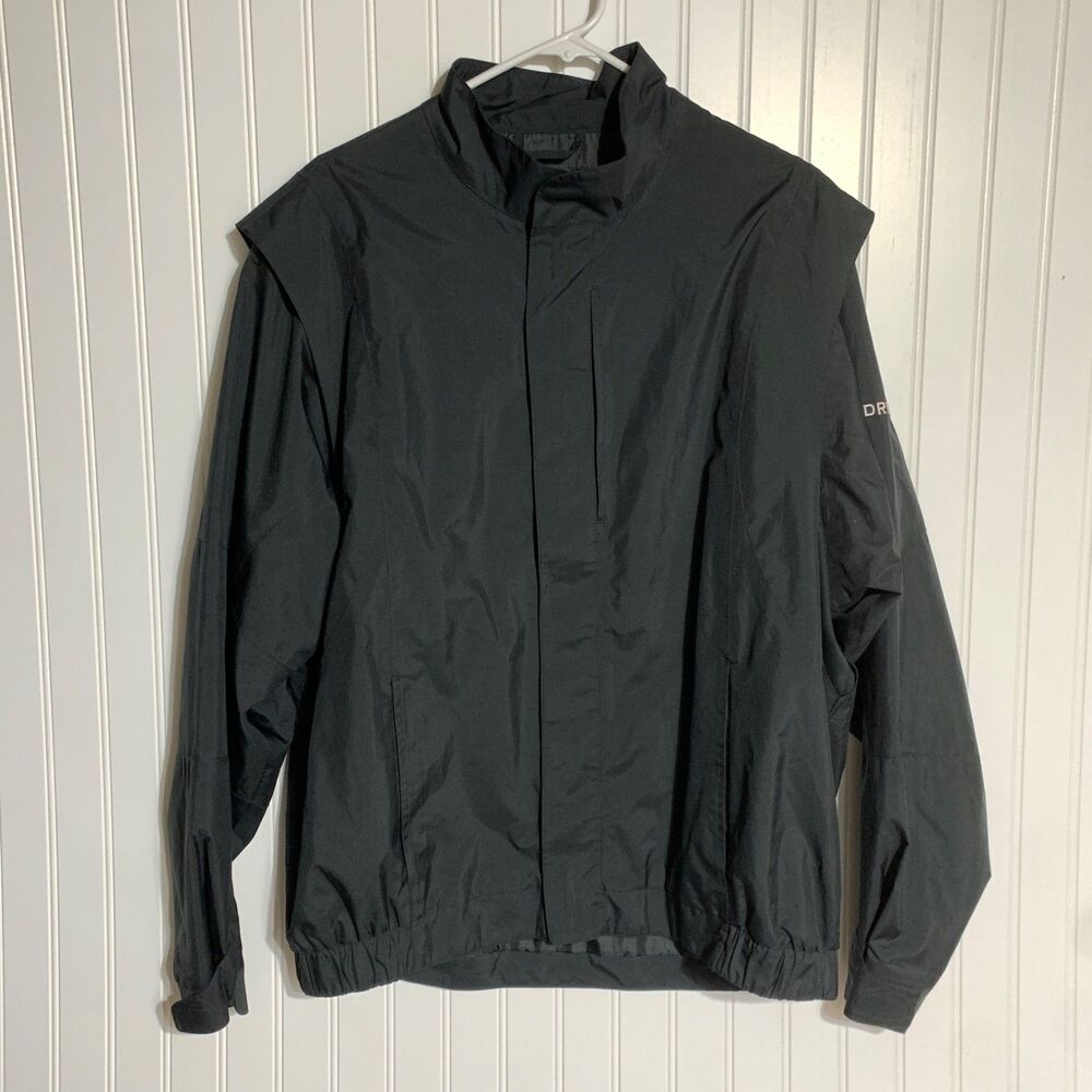 Dryjoys By Footjoy Jacket Mens Large Black Rain Coat Shell Golf Full Zip